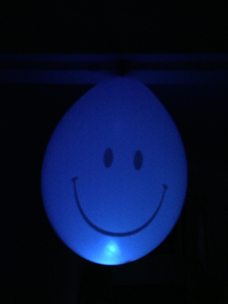 Balonky smajlík visící LED svítící 5ks mix modré